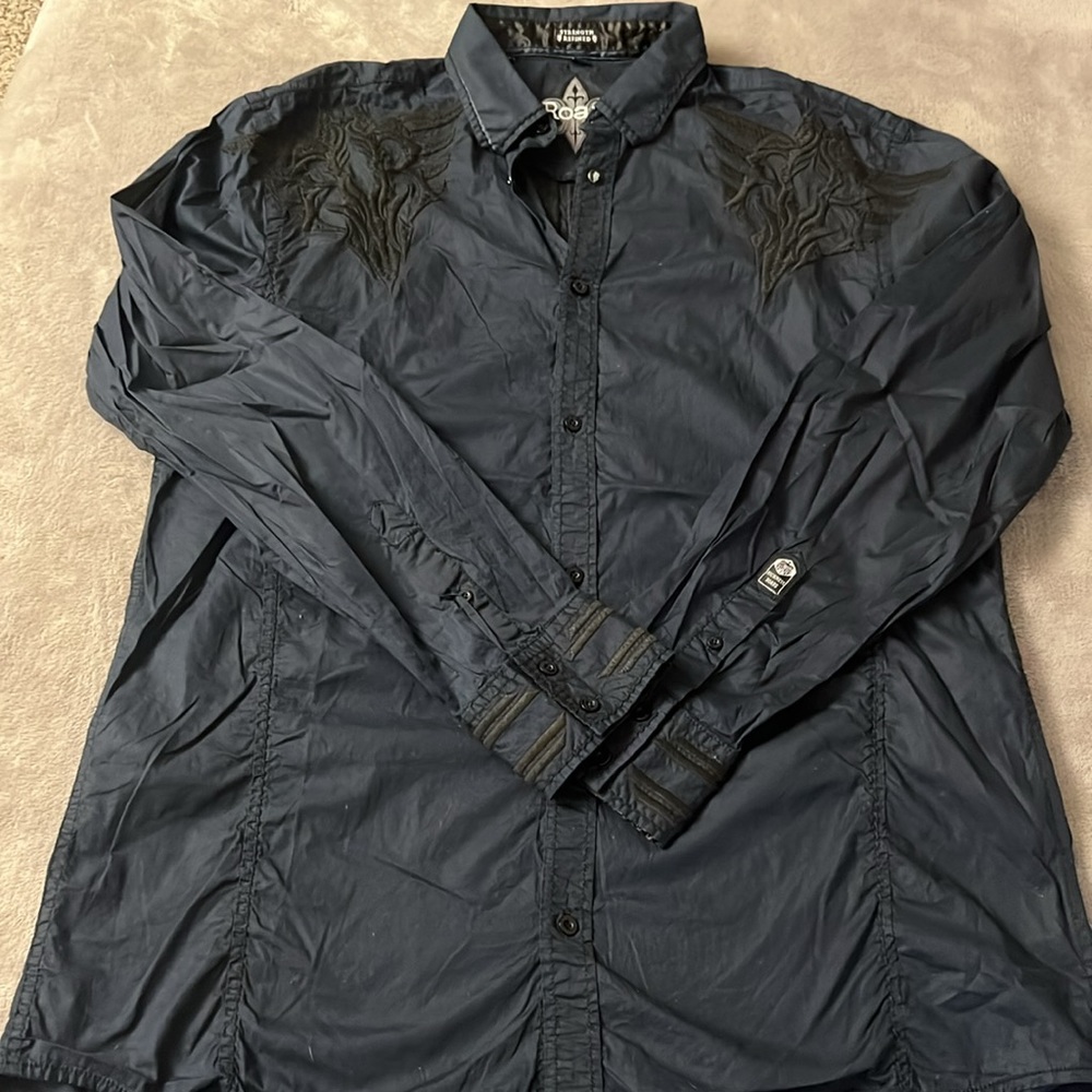 Roar Strength Refined Button Down Embroidered Sti… - image 2